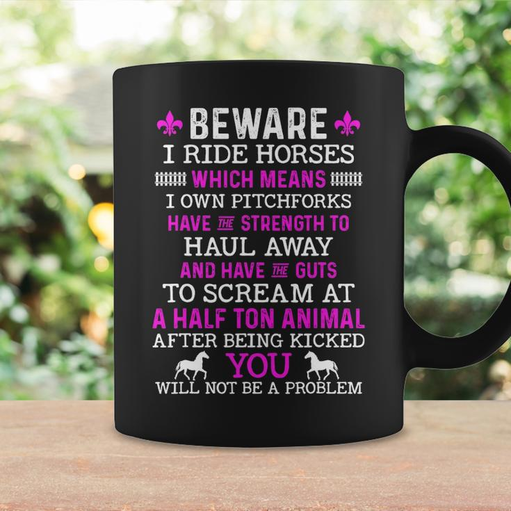 Beware I Ride Horses Horse Lover Girls Riding Racing Coffee Mug Gifts ideas