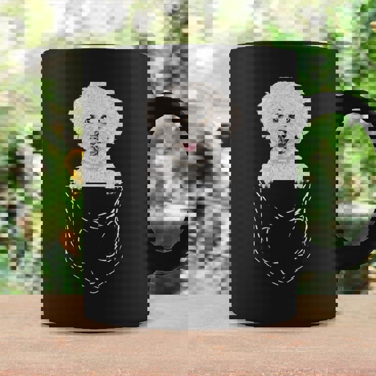 Bichons Frisés Avec Inscription Dog In Pocket Tasse Idées cadeaux