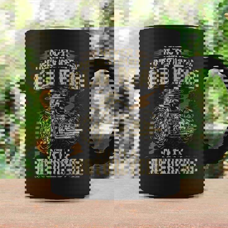 Bikers Never Underestimate An Old Man On A Motorbike Biker Coffee Mug Gifts ideas