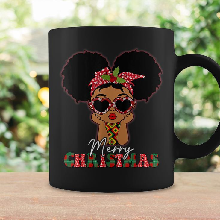 Black African Girl American Melanin Christmas Santa Hat Pjs Coffee Mug Gifts ideas