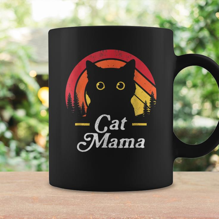 Black Cat Mom Mama Retro Wildlife Happy Mother's Day 2024 Coffee Mug Gifts ideas
