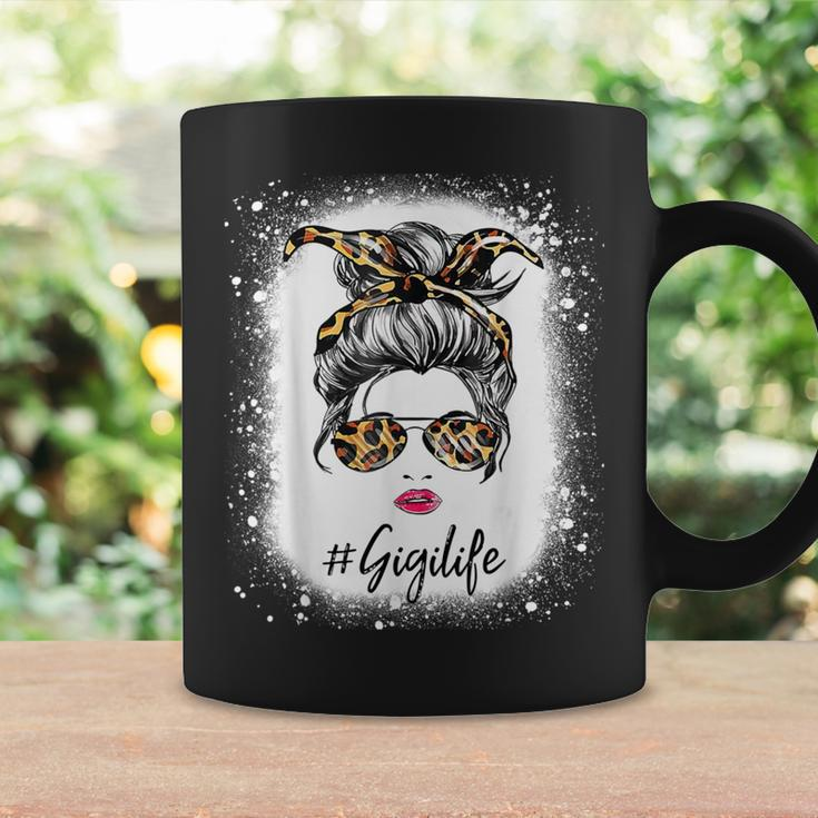 Bleached Gigi Life Messy Hair Bun Leopard Print Women Coffee Mug Gifts ideas