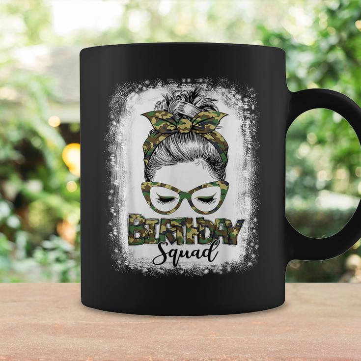 Bleached Messy Hair Bun Camouflage Birthday Squad Coffee Mug Gifts ideas