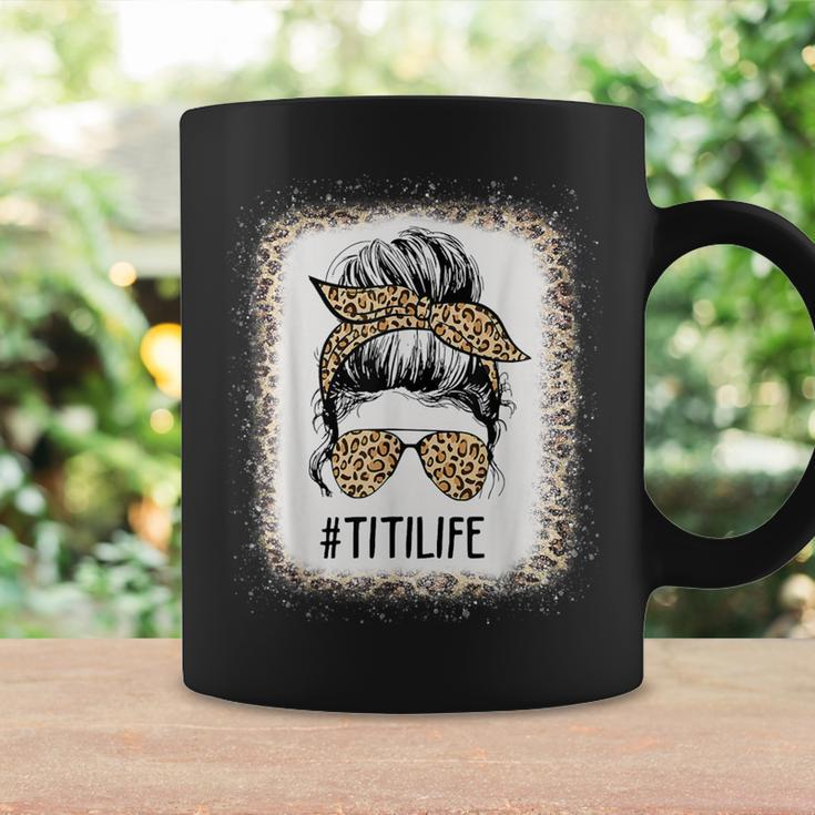 Bleached Titi Life Leopard Messy Bun Mother's Day Coffee Mug Gifts ideas