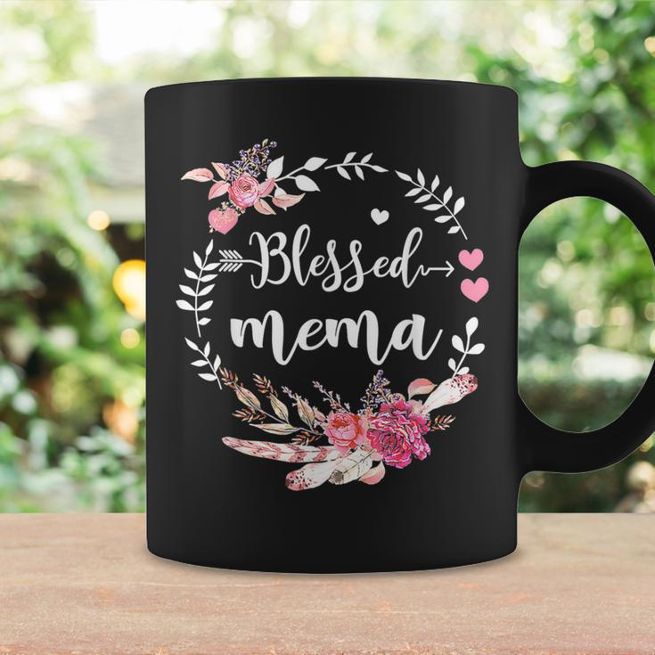 Blessed Mema Thanksgiving Floral Mother's Day Coffee Mug Gifts ideas