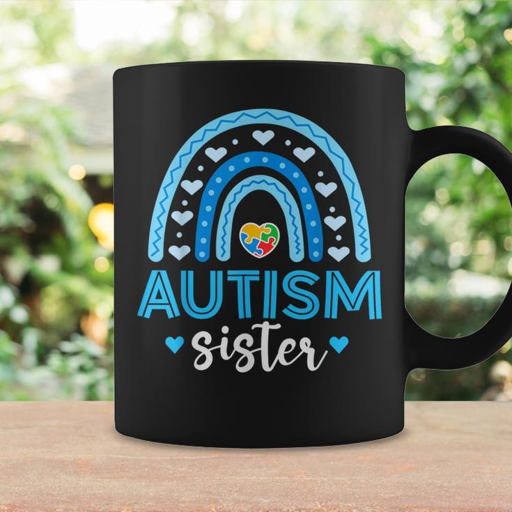Blue Rainbow Autism Awareness Sister Heart Puzzle For Girls Coffee Mug Gifts ideas