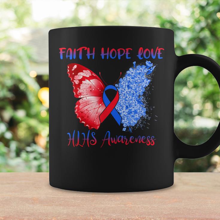 Blue Red Ribbon Butterfly Faith Hope Love Hlhs Awareness Coffee Mug Gifts ideas