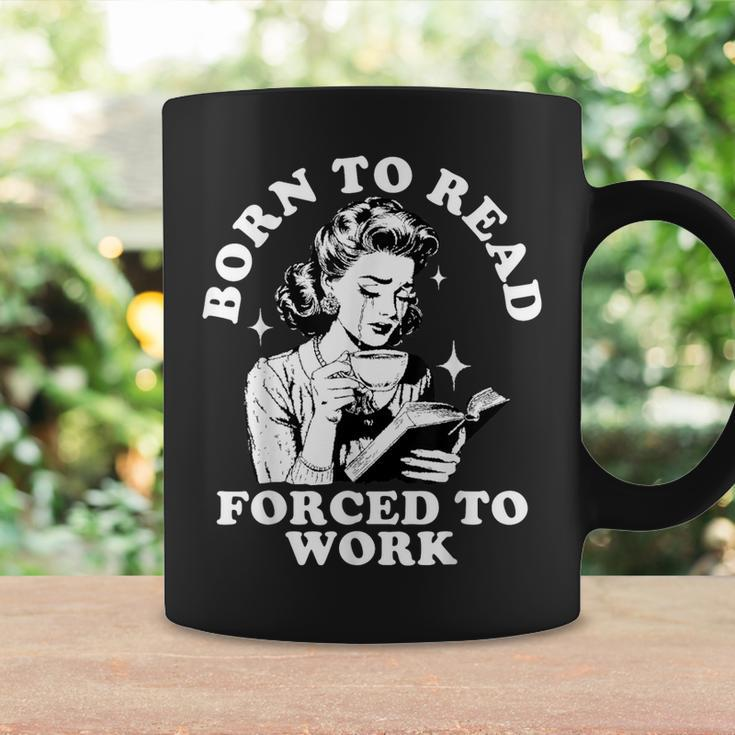 Born To Read Forced To Work Bookworm Librarian Retro Bookish Coffee Mug Gifts ideas