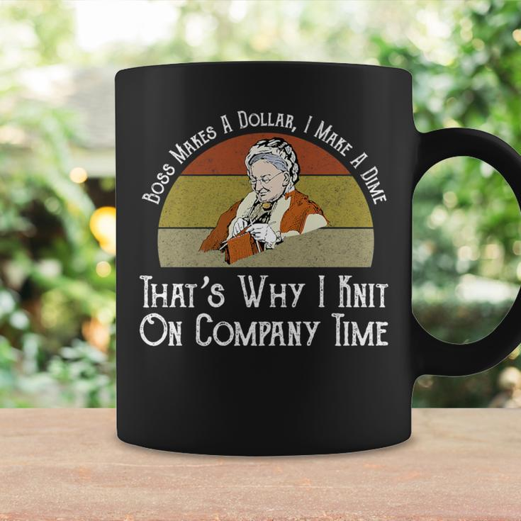 Boss Makes A Dollar I Make A Dime Knit On Company Time Coffee Mug Gifts ideas