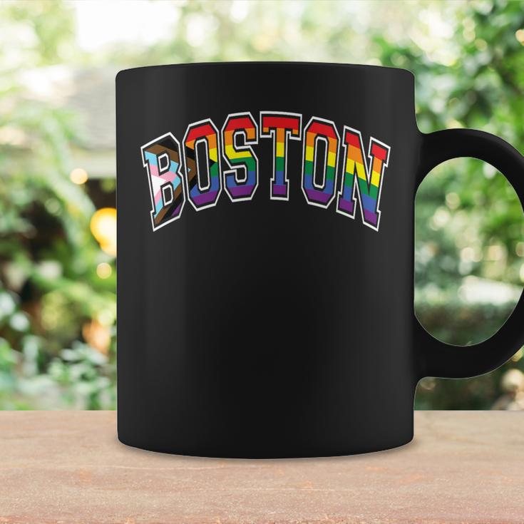 Boston Arched Style Text Progress Pride Pattern Coffee Mug Gifts ideas
