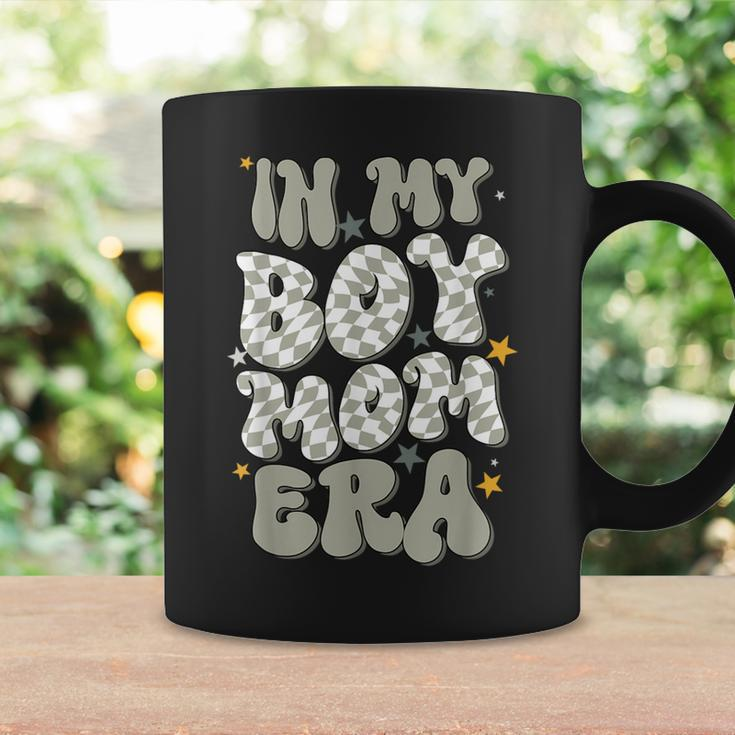 In My Boy Mom Era With Checkered Pattern Groovy Mom Of Boys Coffee Mug Gifts ideas