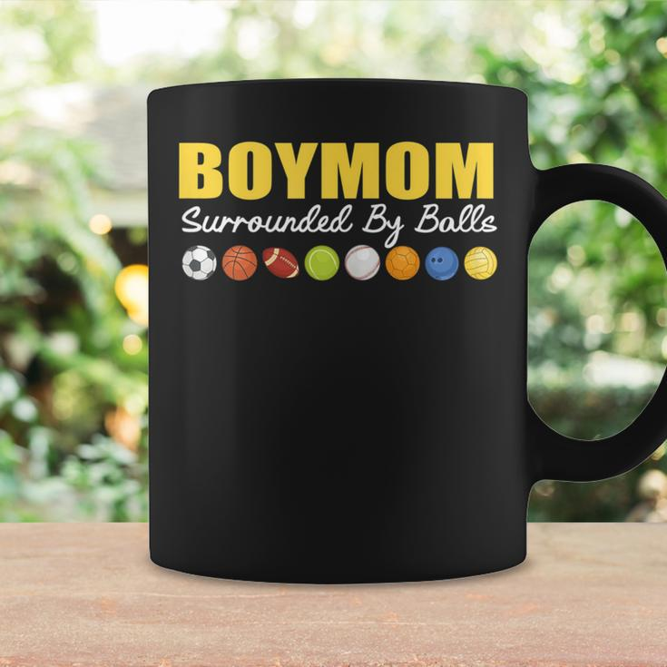 Boy Mom Surrounded By Balls Family Coffee Mug Gifts ideas