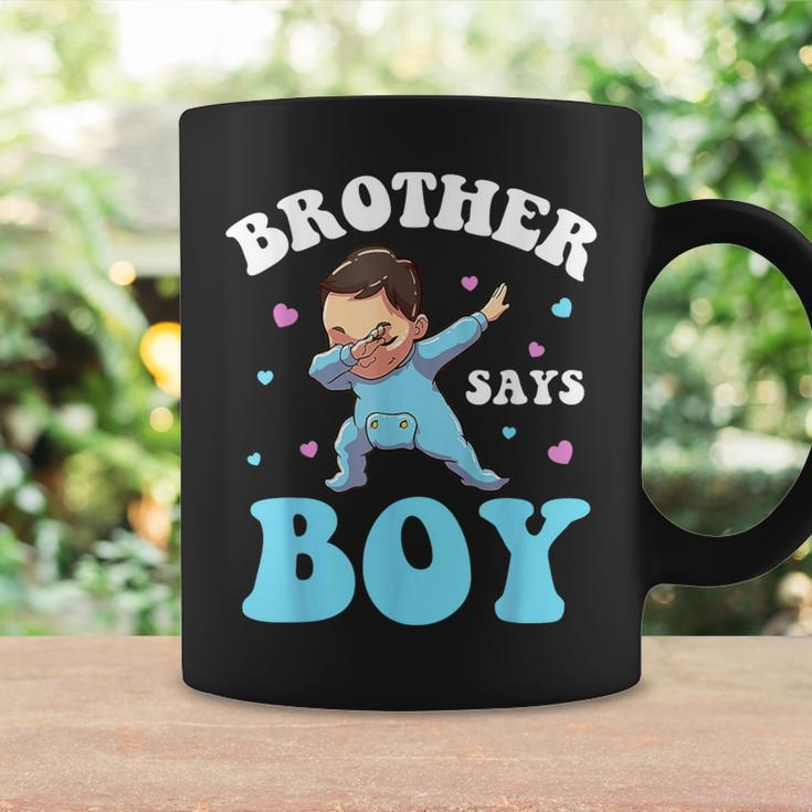 Brother Says Boy Gender Reveal Baby Dabbing Coffee Mug Gifts ideas