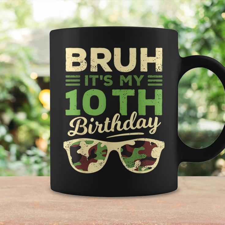 Bruh It's My 10Th Birthday 10 Year Old Retro Camo Sunglasses Coffee Mug Gifts ideas