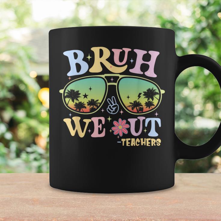 Bruh We Out Teachers Groovy Retro Happy Last Day Of School Coffee Mug Gifts ideas