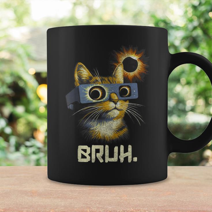 Bruh Total Solar Eclipse Cat Wearing Solar Eclipse Glasses Coffee Mug Gifts ideas