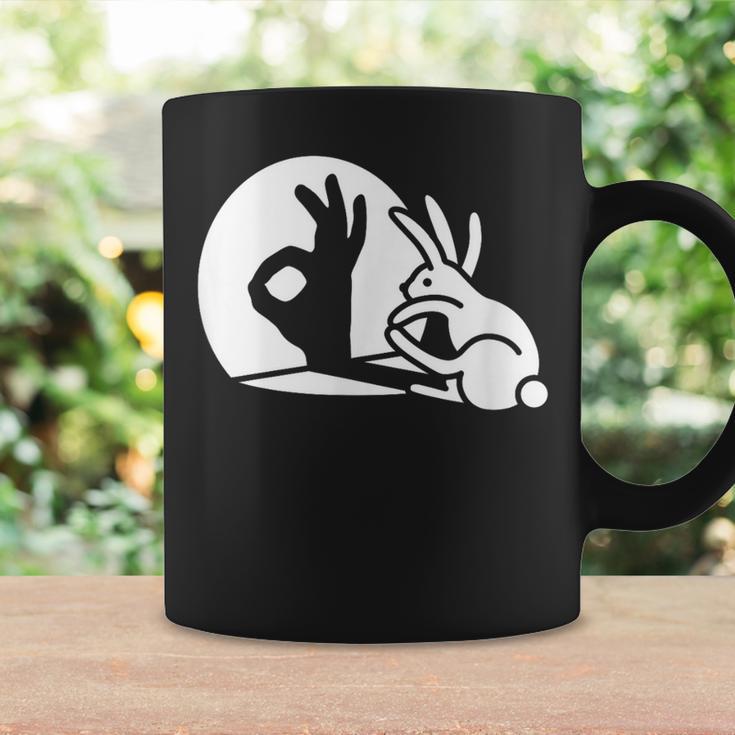 Bunny Rabbit Ok Okay Shadow Hand Gesture Sign Circle Game Coffee Mug Gifts ideas