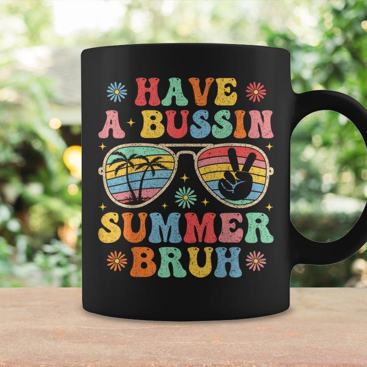 Have A Bussin Summer Bruh Groovy Teacher Last Day Of School Coffee Mug Gifts ideas