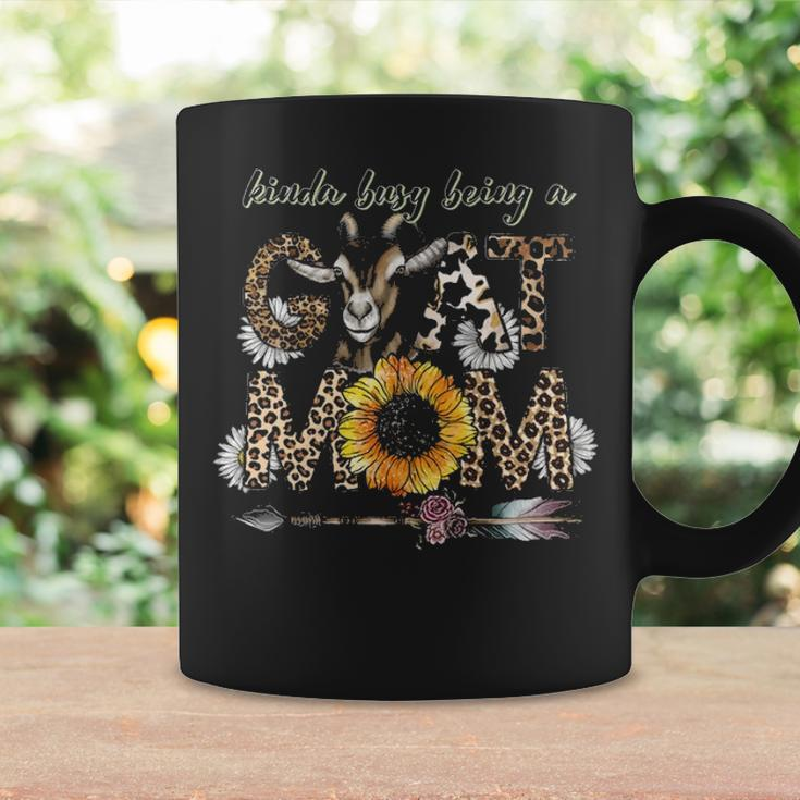 Busy Being Goat Mom Cute Mama Farm Animal Sunflower Leopard Coffee Mug Gifts ideas