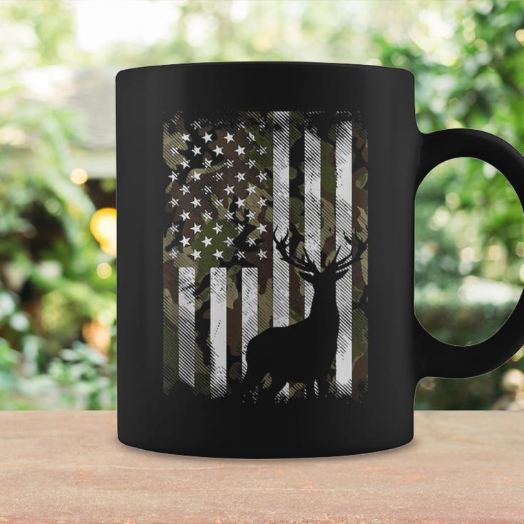 Camo Us Flag Deer Elk Buck Camoflage Hunting Hunter Dad Coffee Mug Gifts ideas
