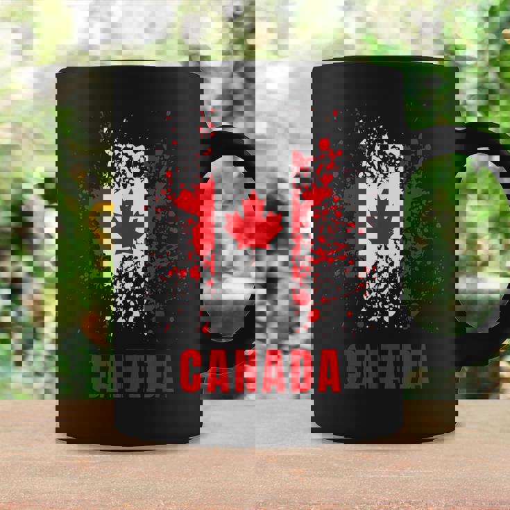 Canadá Retrointage Acuarelas Deporte Canadiense Bandera Taza de café Ideas de regalos