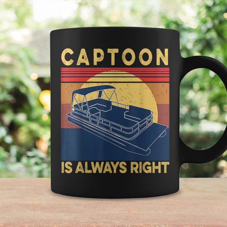 Captoon Pontoon Boat Captain Is Always Right Pontoon Boat Coffee Mug Gifts ideas