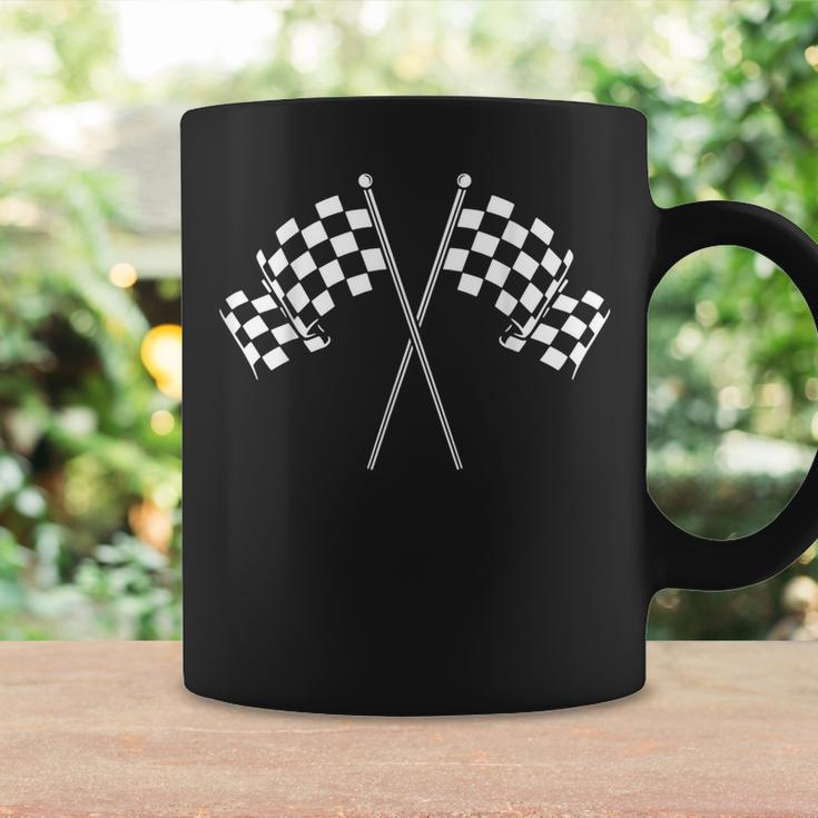 Checked Flag Racing Car Drag Racing Coffee Mug Gifts ideas