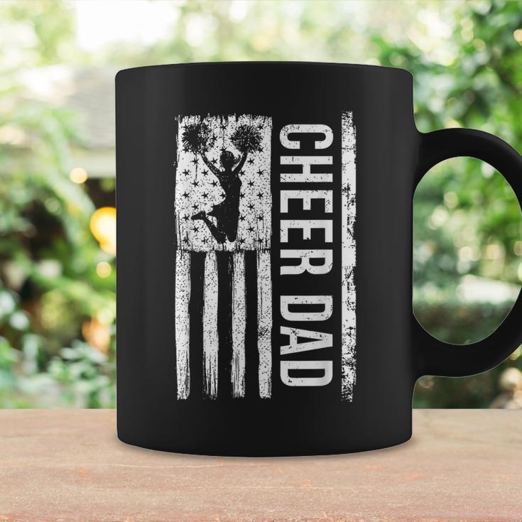 Cheer Dad Cheerleading American Flag Fathers Day Cheerleader Coffee Mug Gifts ideas