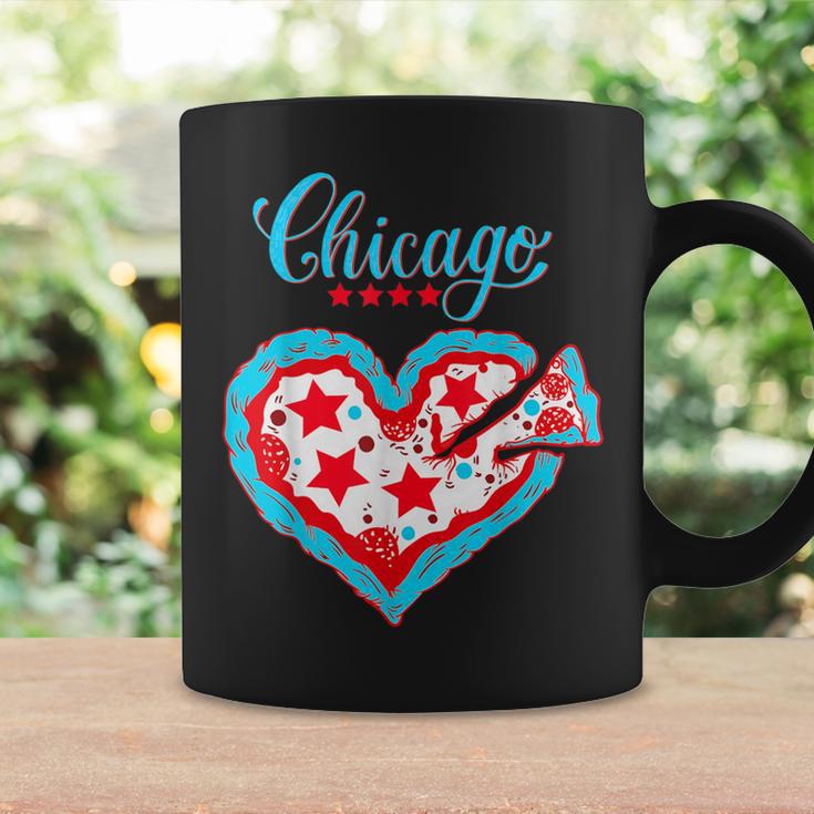 Chicago Pizza Love Heart Chicago Flag Women Coffee Mug Gifts ideas