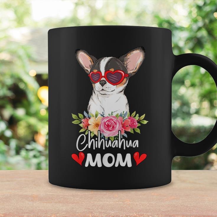 Chihuahua Mom Mama Sunglasses Flower Dog Lover Owner Womens Coffee Mug Gifts ideas