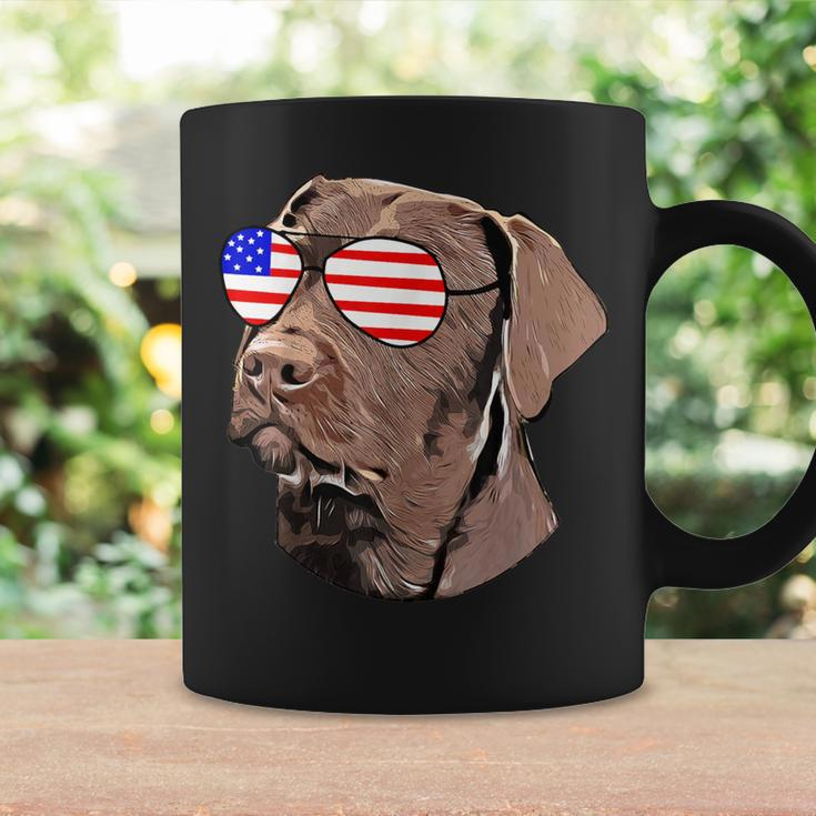 Chocolate Lab American Flag Sunglasses Dog Lover Coffee Mug Gifts ideas