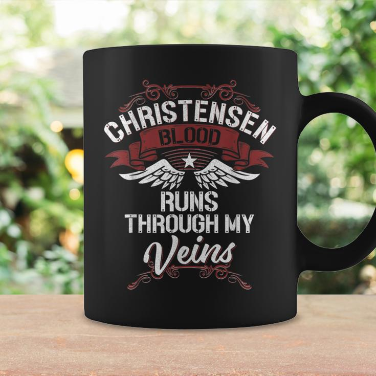 Christensen Blood Runs Through My Veins Last Name Family Coffee Mug Gifts ideas