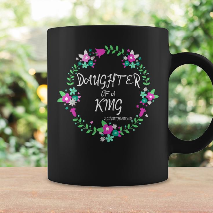 Christian Daughter Of A King Floral Wreath Bible Quote Coffee Mug Gifts ideas
