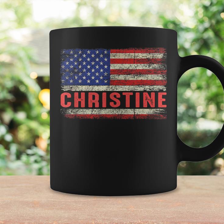 Christine Name American Flag Christine First Name Coffee Mug Gifts ideas