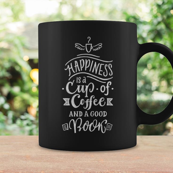 Coffee Happiness Is A Cup Of Coffee And A Good Book Coffee Mug Gifts ideas