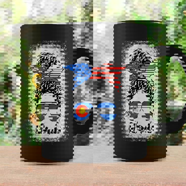 Colorado State Flag Sunglasses Mom Messy Bun Hair Girl Coffee Mug Gifts ideas Colorado State Flag Sunglasses Mom Messy Bun Hair Girl Coffee Mug Gifts ideas
