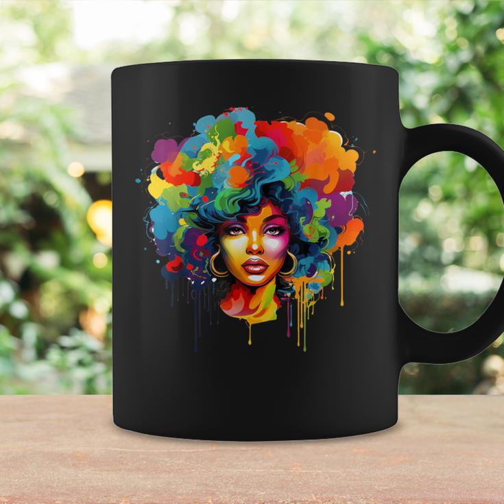 Colorful Afro Woman African American Melanin Blm Girl Coffee Mug Gifts ideas