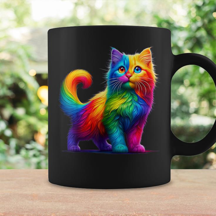 Colorful Cat For Women's Girls Boys Cute Rainbow Cat Coffee Mug Gifts ideas