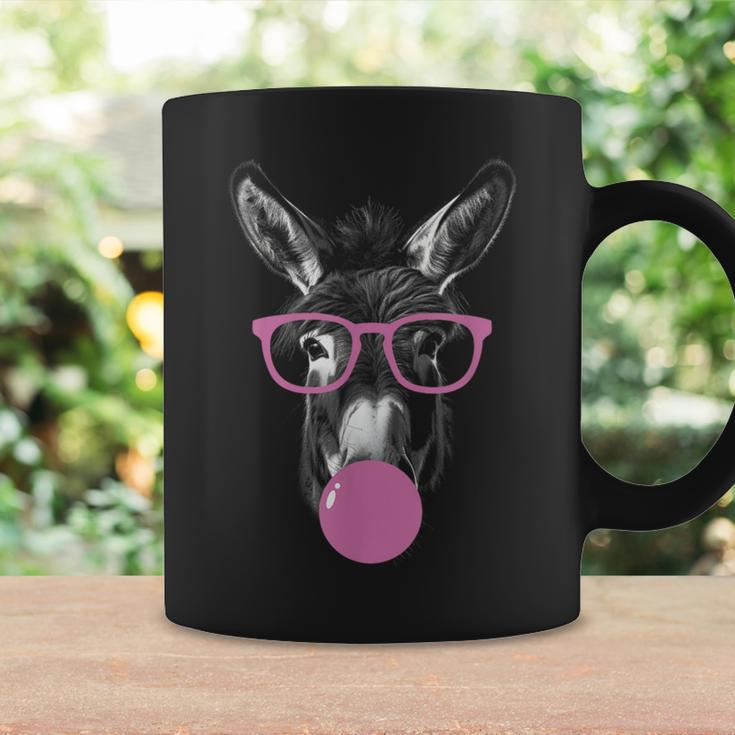 Cool Donkey Face Eating Gum And Makes A Bubble Cute Donkey Coffee Mug Gifts ideas