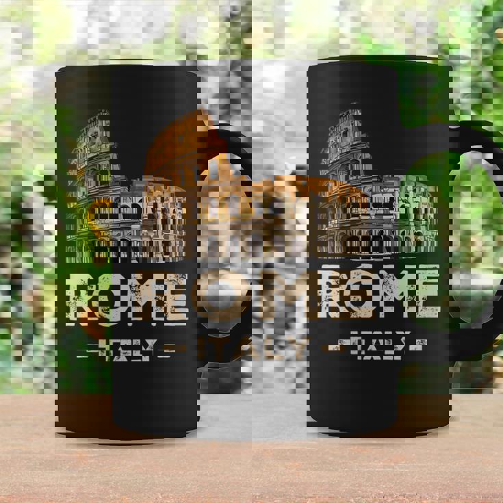 Coolintage Roma Italia Coliseo Souvenirs Roma Italia Cuello Taza de café Ideas de regalos