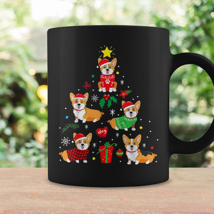 Corgi Christmas Tree Light Buffalo Plaid Dog Xmas Coffee Mug Gifts ideas