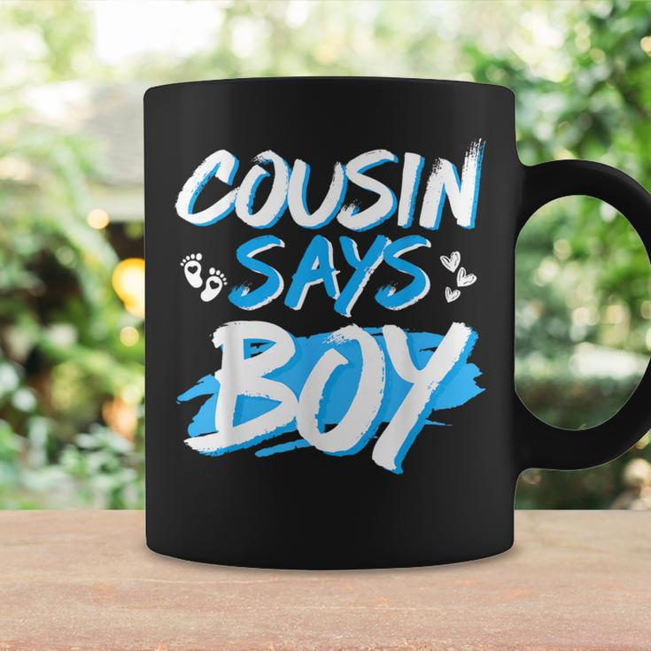 Cousin Says Boy Gender Reveal Baby Shower Party Matching Coffee Mug Gifts ideas