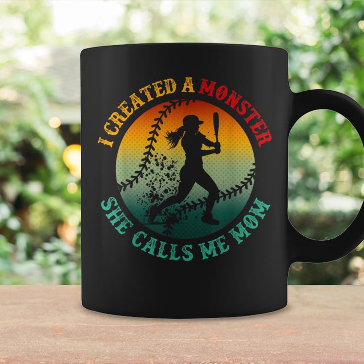 I Created A Monster She Calls Me Mom Mother's Day Softball Coffee Mug Gifts ideas