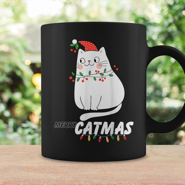 Cute Cat Merry Catmas Christmas Cat Lovers Santa Pajama Coffee Mug Gifts ideas