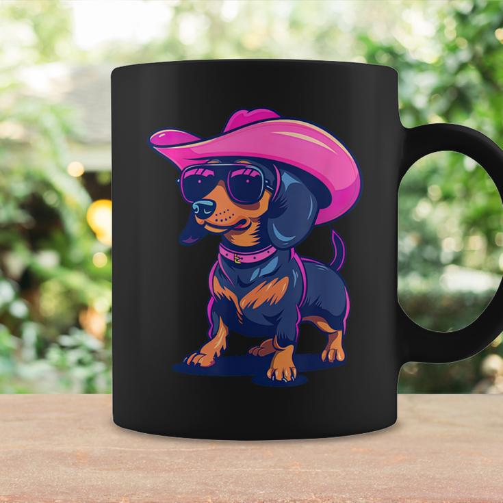 Cute Dachshund Pink Cowboy Hat Wiener Sausage Dog Puppy Coffee Mug Gifts ideas