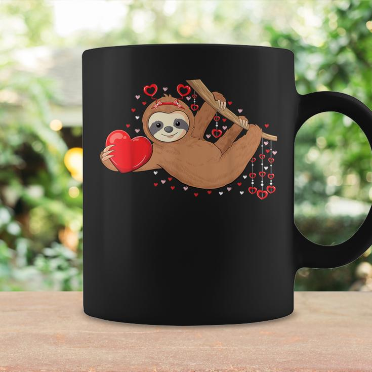 Cute Lazy Sloth Holding Heart Love Sloth Valentines Day Coffee Mug Gifts ideas