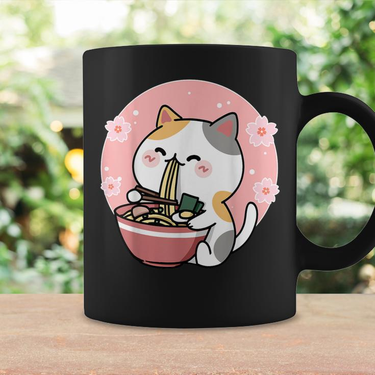 Cute Ramen Cat Kawaii Anime Sakura Pink Coffee Mug Gifts ideas