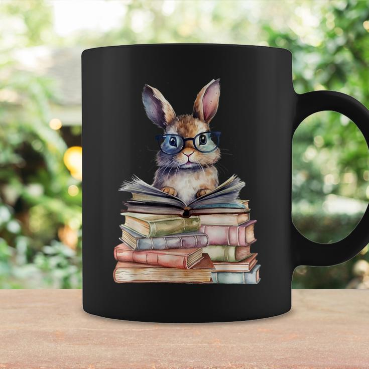 Cute Reading Bunny With Glasses Books Bookworm Reader Book Coffee Mug Gifts ideas