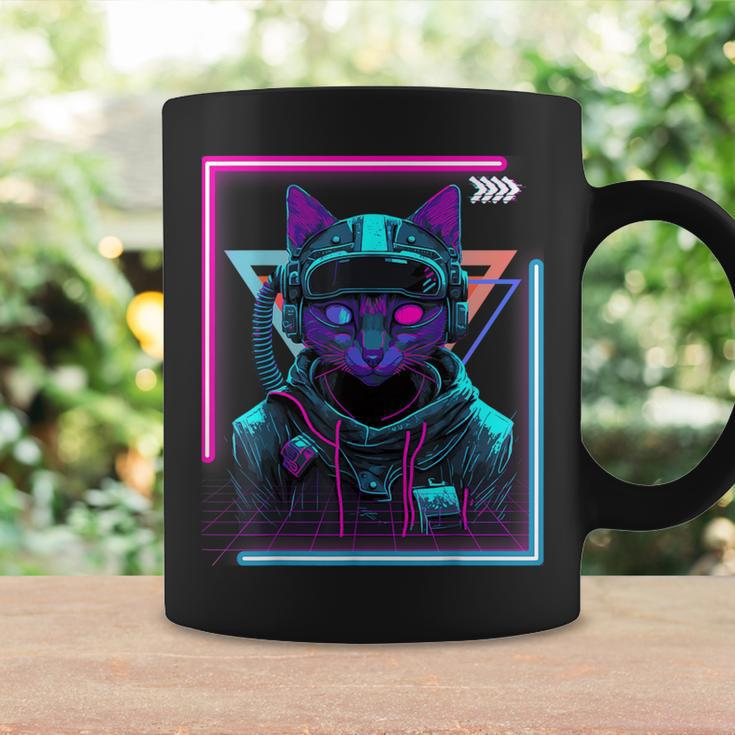 Cyberpunk Cat Kitty Punker Futuristic Cyber Punk Tassen Geschenkideen