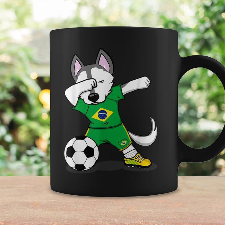 Dabbing Husky Brazil Football Fans Jersey Brazilian Soccer Coffee Mug Gifts ideas